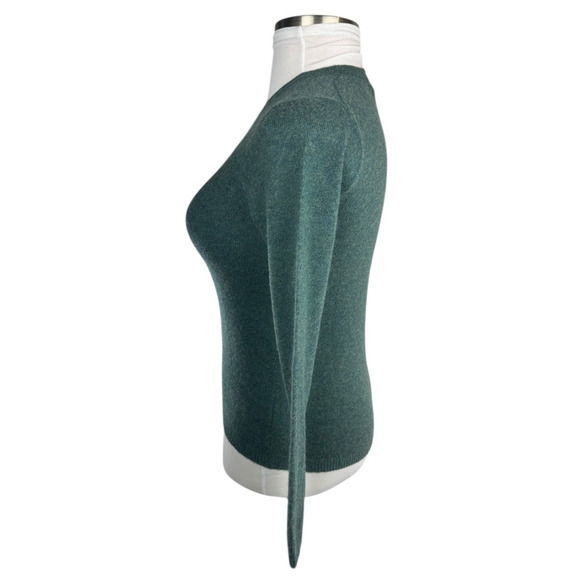 Tahari Pure Luxe 100% Cashmere Sweater Green Heather Crewneck Women’s XS - Picture 9 of 12